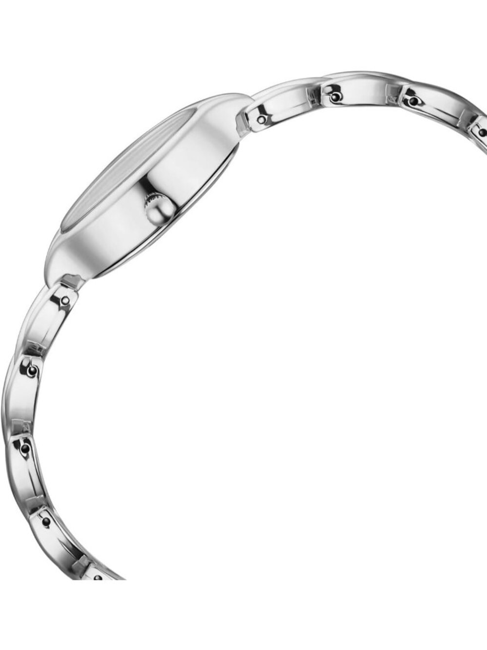 Women's Silver Black Analog Quartz Stainless Steel Vintage Oval Bracelet Watch - Picture 3 of 6